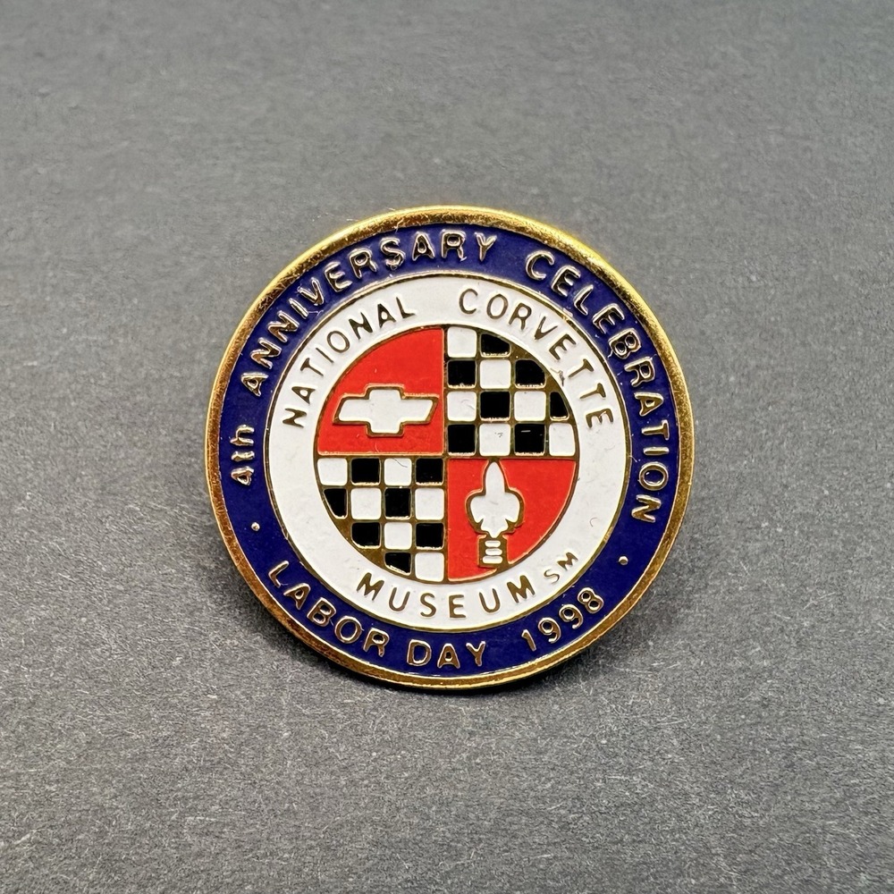 National Corvette Museum 1998 4th Anniversary Celebration Labor‎ Day Lapel Pin